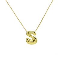 Copper 18K Gold Plated Simple Style Letter Plating Pendant Necklace sku image 18