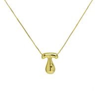 Copper 18K Gold Plated Simple Style Letter Plating Pendant Necklace sku image 19