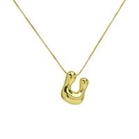 Copper 18K Gold Plated Simple Style Letter Plating Pendant Necklace sku image 20