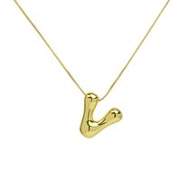 Copper 18K Gold Plated Simple Style Letter Plating Pendant Necklace sku image 21