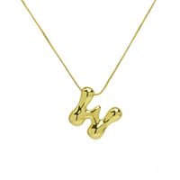 Copper 18K Gold Plated Simple Style Letter Plating Pendant Necklace sku image 22