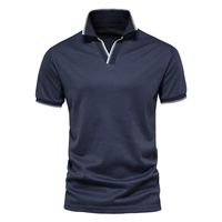 Men's Solid Color Washed Polo Shirt Men's Clothing main image 6