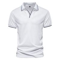 Men's Solid Color Washed Polo Shirt Men's Clothing main image 3
