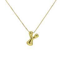 Copper 18K Gold Plated Simple Style Letter Plating Pendant Necklace sku image 24
