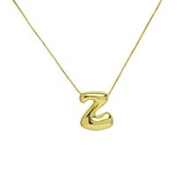Copper 18K Gold Plated Simple Style Letter Plating Pendant Necklace sku image 25