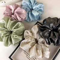 Women's Elegant Shiny Solid Color Cloth Hair Tie main image video
