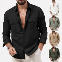 Men's Solid Color Blouse Men's Clothing main image 3