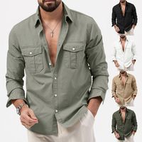 Men's Solid Color Blouse Men's Clothing main image 4