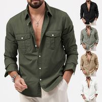Men's Solid Color Blouse Men's Clothing main image 5