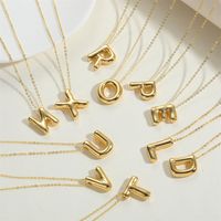Copper 14K Gold Plated Vintage Style Simple Style Commute Letter Pendant Necklace main image 5