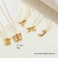 Copper 14K Gold Plated Vintage Style Simple Style Commute Letter Pendant Necklace main image 2