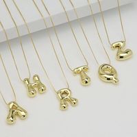 Copper 18K Gold Plated Simple Style Letter Plating Pendant Necklace main image 9