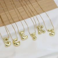 Copper 18K Gold Plated Simple Style Letter Plating Pendant Necklace main image 1