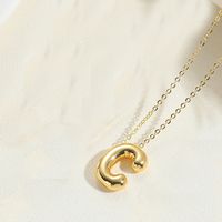 Copper 14K Gold Plated Vintage Style Simple Style Commute Letter Pendant Necklace sku image 1