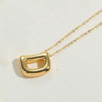 Copper 14K Gold Plated Vintage Style Simple Style Commute Letter Pendant Necklace sku image 10