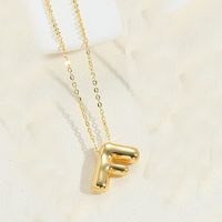 Copper 14K Gold Plated Vintage Style Simple Style Commute Letter Pendant Necklace sku image 7