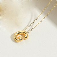 Copper 14K Gold Plated Vintage Style Simple Style Commute Letter Pendant Necklace sku image 5
