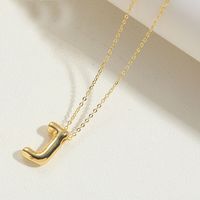 Copper 14K Gold Plated Vintage Style Simple Style Commute Letter Pendant Necklace sku image 8