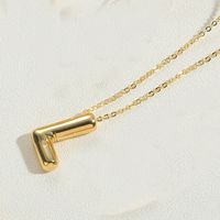 Copper 14K Gold Plated Vintage Style Simple Style Commute Letter Pendant Necklace sku image 9