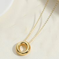 Copper 14K Gold Plated Vintage Style Simple Style Commute Letter Pendant Necklace sku image 14