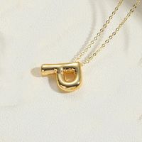 Copper 14K Gold Plated Vintage Style Simple Style Commute Letter Pendant Necklace sku image 12