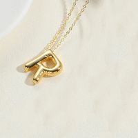 Copper 14K Gold Plated Vintage Style Simple Style Commute Letter Pendant Necklace sku image 2