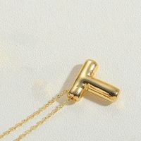 Copper 14K Gold Plated Vintage Style Simple Style Commute Letter Pendant Necklace sku image 5