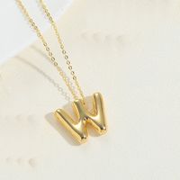 Copper 14K Gold Plated Vintage Style Simple Style Commute Letter Pendant Necklace sku image 17