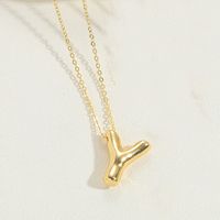 Copper 14K Gold Plated Vintage Style Simple Style Commute Letter Pendant Necklace sku image 19