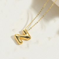 Copper 14K Gold Plated Vintage Style Simple Style Commute Letter Pendant Necklace sku image 20