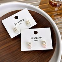 1 Pair Simple Style Geometric Plating Inlay Alloy Copper Zircon Ear Studs main image 1