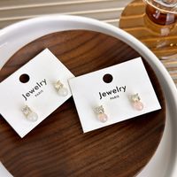 1 Pair Simple Style Geometric Plating Inlay Alloy Copper Zircon Ear Studs main image 5