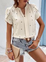 Women's Chiffon Shirt Short Sleeve Blouses Printing Streetwear Heart Shape main image 4