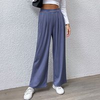 Women's Holiday Vacation Solid Color Full Length Casual Pants main image 2