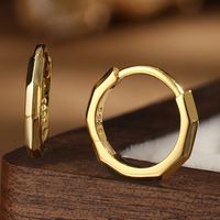 1 Paar Lässig Einfacher Stil Kreis Runden Sterling Silber Weißgold Plattiert Reif Ohrringe main image 4