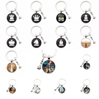 Casual Chess Pieces Alloy Inlay Glass Silver Plated Keychain main image 1