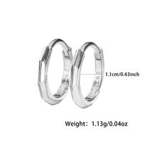 1 Pair Casual Simple Style Circle Round Sterling Silver White Gold Plated Hoop Earrings sku image 1