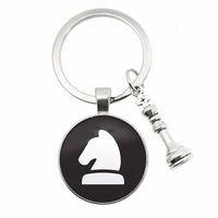 Casual Chess Pieces Alloy Inlay Glass Silver Plated Keychain main image 3