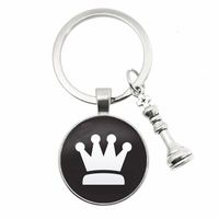 Casual Chess Pieces Alloy Inlay Glass Silver Plated Keychain main image 4