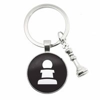 Casual Chess Pieces Alloy Inlay Glass Silver Plated Keychain main image 6
