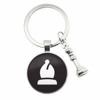 Casual Chess Pieces Alloy Inlay Glass Silver Plated Keychain main image 8