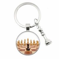 Casual Chess Pieces Alloy Inlay Glass Silver Plated Keychain main image 9