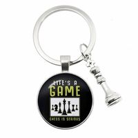 Casual Chess Pieces Alloy Inlay Glass Silver Plated Keychain sku image 9