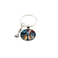 Casual Chess Pieces Alloy Inlay Glass Silver Plated Keychain sku image 12