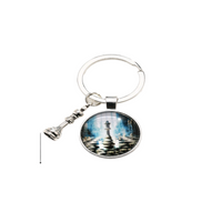 Casual Chess Pieces Alloy Inlay Glass Silver Plated Keychain sku image 14