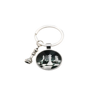 Casual Chess Pieces Alloy Inlay Glass Silver Plated Keychain sku image 15