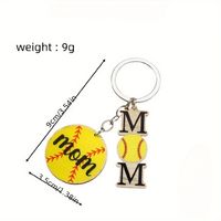 Casual Letter Basketball Football Wood Silver Plated Mother'S Day Keychain main image 2