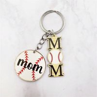 Casual Letter Basketball Football Wood Silver Plated Mother'S Day Keychain main image 4