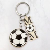 Casual Letter Basketball Football Wood Silver Plated Mother'S Day Keychain main image 5