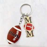 Casual Letter Basketball Football Wood Silver Plated Mother'S Day Keychain main image 6